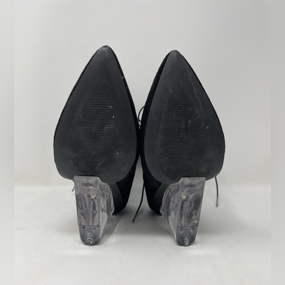 Cape Robbin Black Heels Women Lace Up Boots Suede Size 10 - Picture 8 of 8